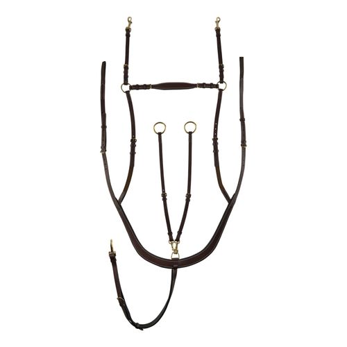 Horze Belgravia 5-Point Breastplate Martingale w/Running Attachment - Dark Brown