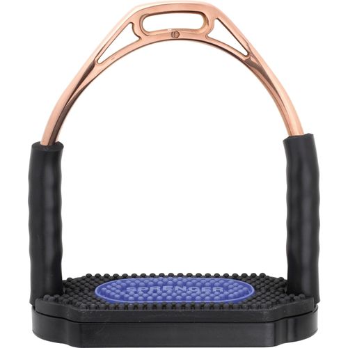 Herm Sprenger Bow Balance Stirrups - Bronze/Black/Blue Pad