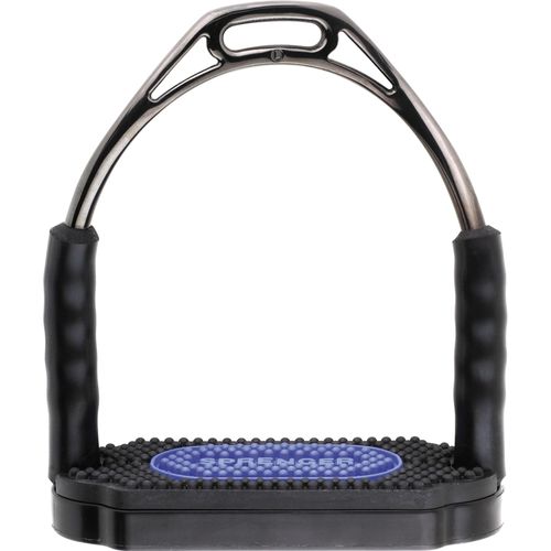 Herm Sprenger Bow Balance Stirrups - Anthracite/Black/Blue Pad