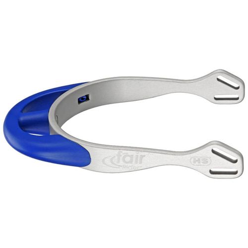 Herm Sprenger 25mm Rounded Neck Fairrider Spurs - Silver Aluminum/Blue