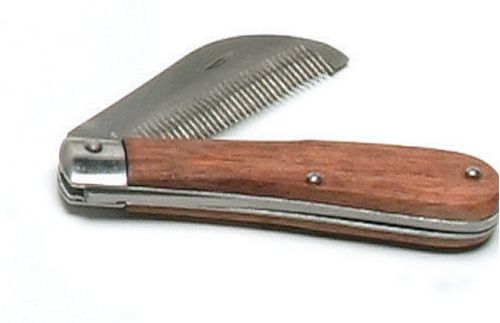 Equi-Essentials Folding Stripping Comb w/Wood Handle - Natural