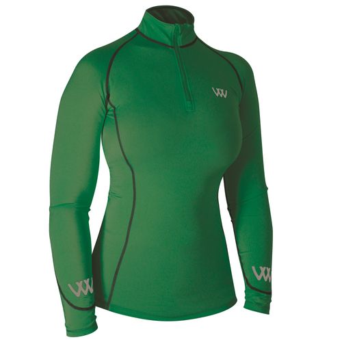 Woof Wear Women's Performance Quarter Zip Riding Shirt - British Racing Green