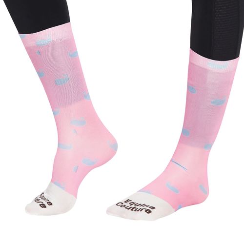 Equine Couture Women's Whales Half Padded Knee Hi Boot Socks - Pink