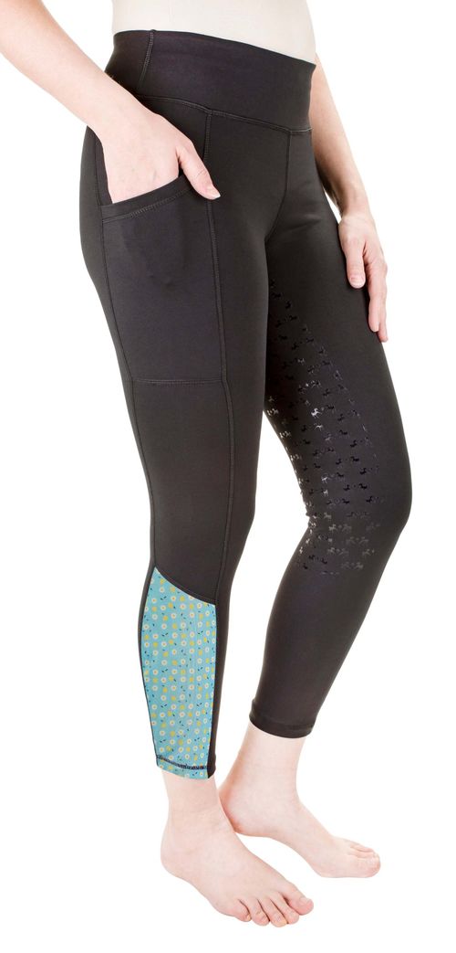 Equine Couture Women's Smyrna Tights - Black/Daisy
