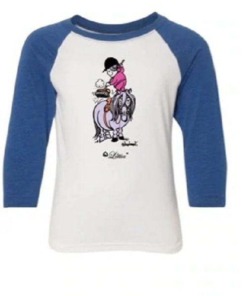 Lettia Kids' Thelwell 3/4 Sleeve Tee - White/Royal
