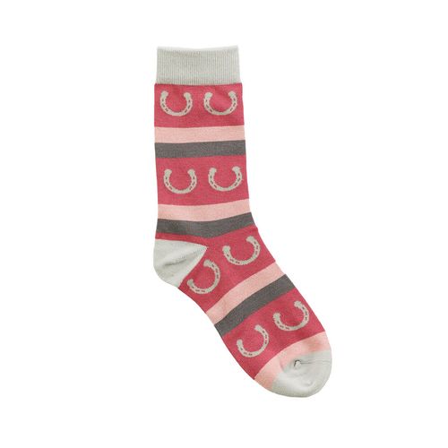 Ovation Women's Bamboo Crew Sock - Confetti Stripe Horseshow