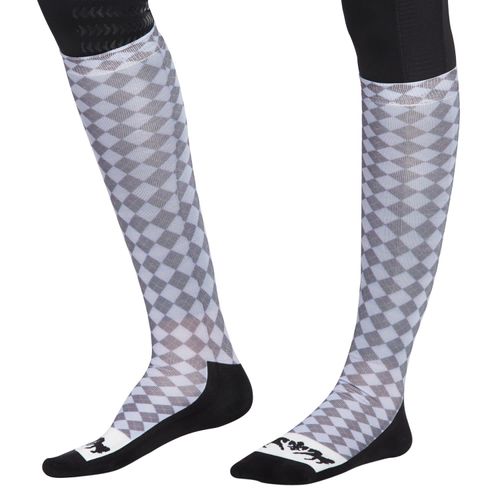 Equine Couture Women's Isabel Padded Knee Hi Boot Socks - Argyle Print