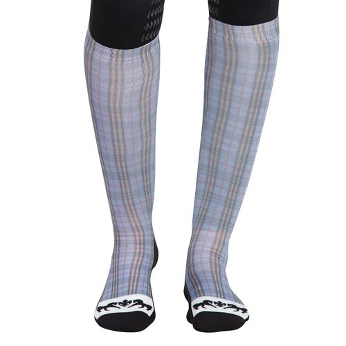 Equine Couture Women's Isabel Padded Knee Hi Boot Socks - Plaid Print