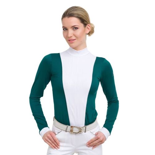 Cavalliera Women's Queen Long Sleeve Show Shirt - Emerald