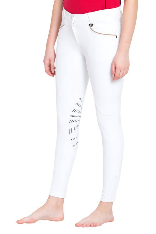 Equine Couture Women's Lille Knee Patch Breeches - White