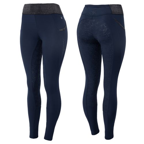 Horze Women's Tights w/Black Glitter - Dark Blue