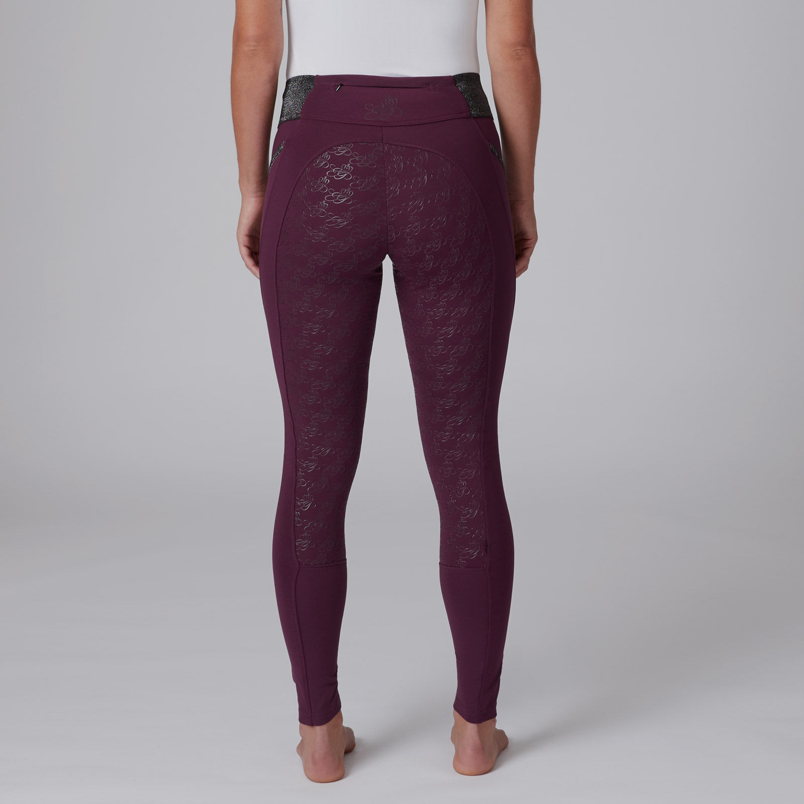 Horze Women's Winter Tights w/Black Glitter Dark Red HorzeCP3691