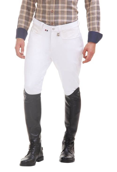 TuffRider Men's Oslo Knee Patch Breeches - White