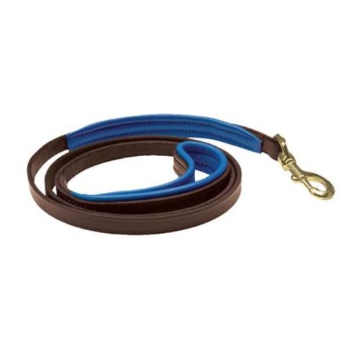 Perri's 3/4" Padded Leather Dog Leash - Havana/Blue