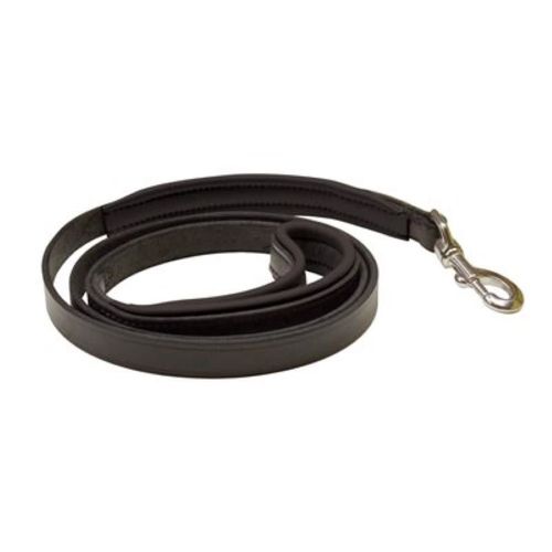 Perri's 3/4" Padded Leather Dog Leash - Black/Black
