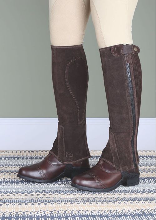 Shires Moretta Kids' Suede Half Chaps - Brown