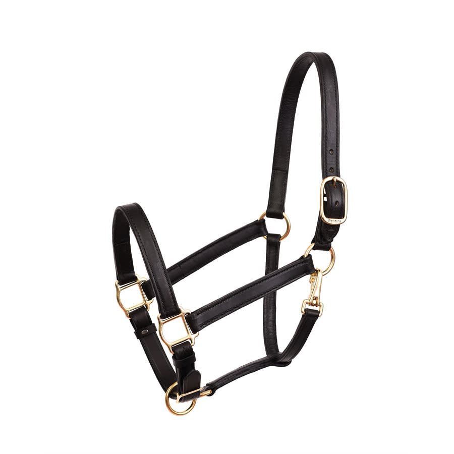Perri's 1" Leather Turnout Halter Black Perri's140Black