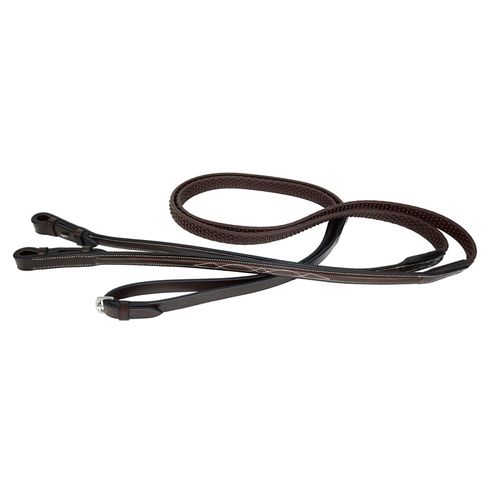 Nunn Finer Bella Donna Square Raised Soft Grip Reins - Havana