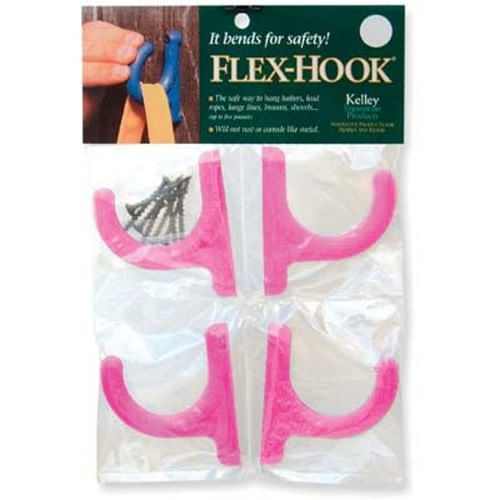 Kelley and Company Single Level Flex-Hooks 4 Pack - Hot Pink