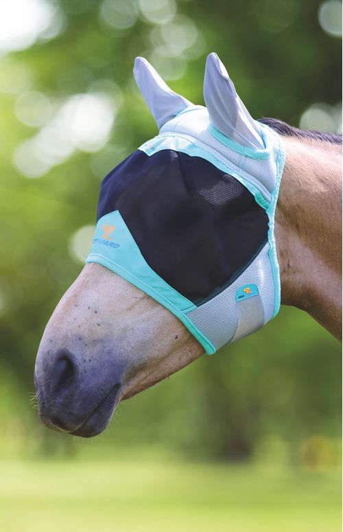 Shires Air Motion Fly Mask w/Ears - Aqua