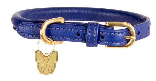 Digby & Fox Rolled Leather Dog Collar - Navy