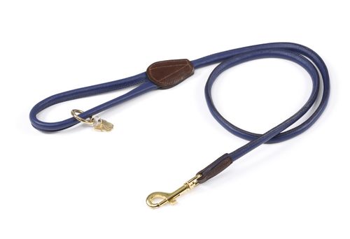 Digby & Fox Rolled Leather Dog Lead - Navy