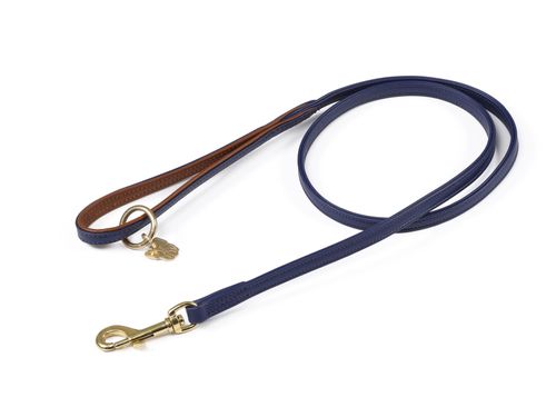 Digby & Fox Padded Leather Dog Lead - Navy