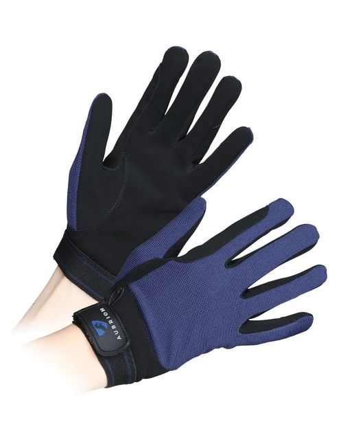 Shires Aubrion Kids' Mesh Riding Gloves - Navy