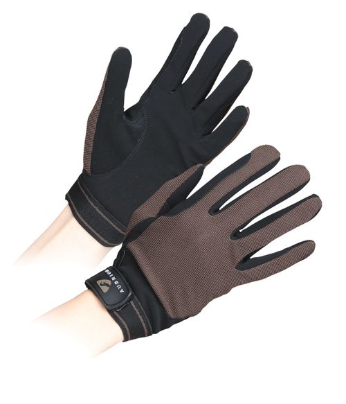 Shires Aubrion Mesh Riding Gloves - Brown