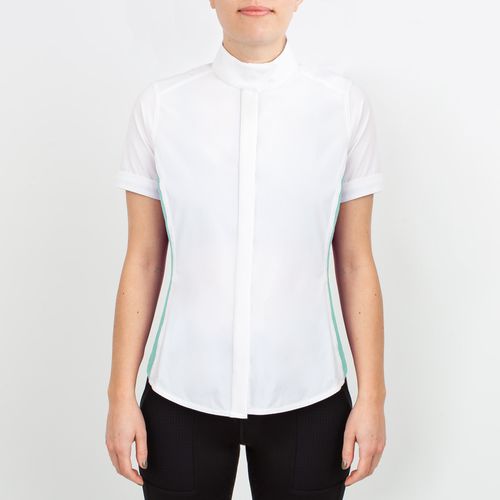 Irideon Women's Athena Short Sleeve Show Shirt - Bright White/Island Green