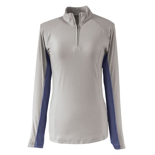 Ovation Women's Altitude Solid Sun Shirt - Grey/Navy