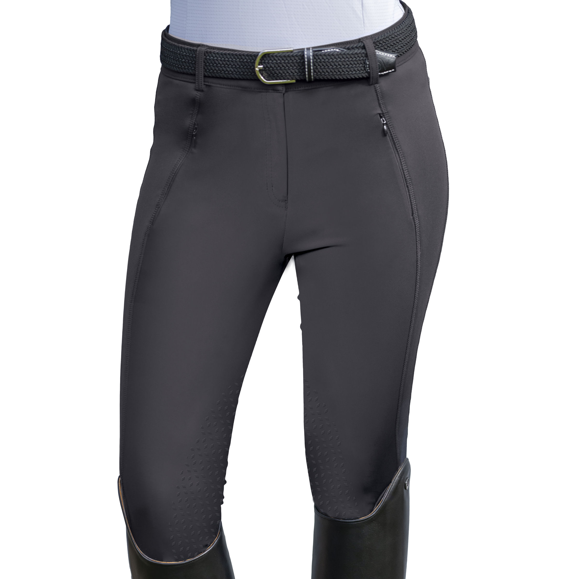 Ovation Women's Altitude KoolX Knee Patch Breeches Pewter Ovation