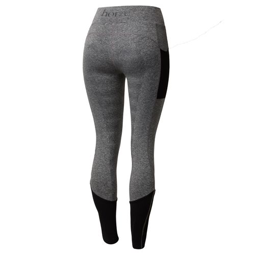 Horze Women's Selena Sporty Riding Tights w/Mesh Lower Leg - Shadow Grey/Ash Gray