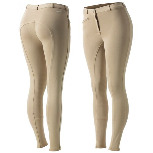 Horze Women's Active Knee Patch Breeches - Tan