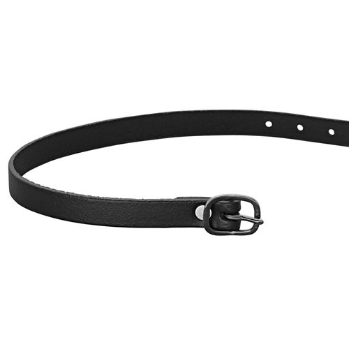 Herm Sprenger Leather Spur Straps - Black/Black Stainless