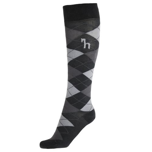 Horze Alana Checked Summer Socks - Charcoal Grey/Light Grey