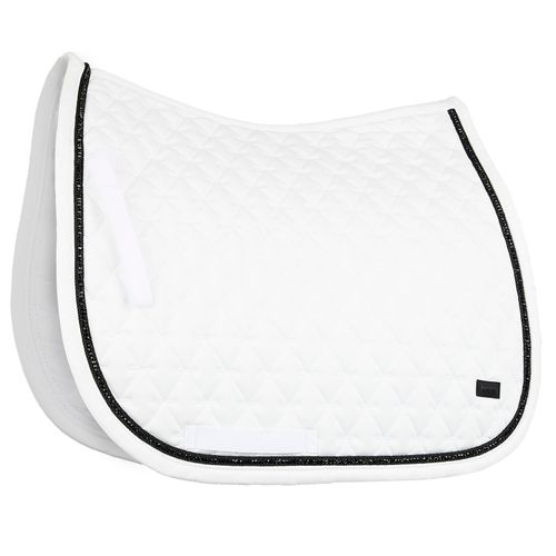 Horze Noir Dressage Saddle Pad w/Pearls - White