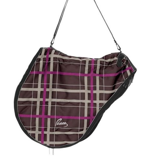 Pessoa Alpine 1200D Saddle Carrier - Carob Brown/Fuchsia Plaid