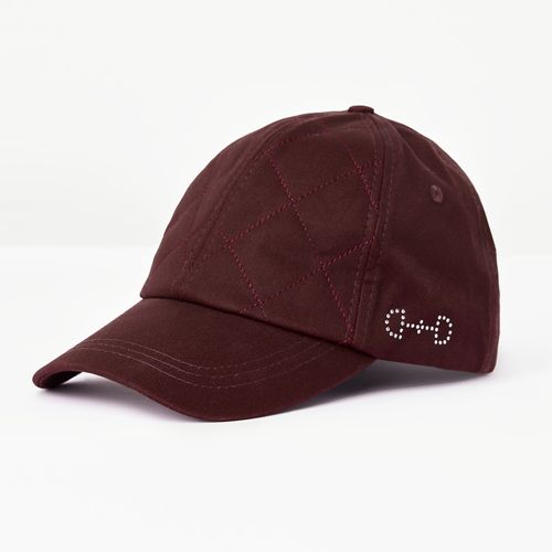 Horze Kids' Cap w/Crystal Detailing - Red Mahogany Burgundy