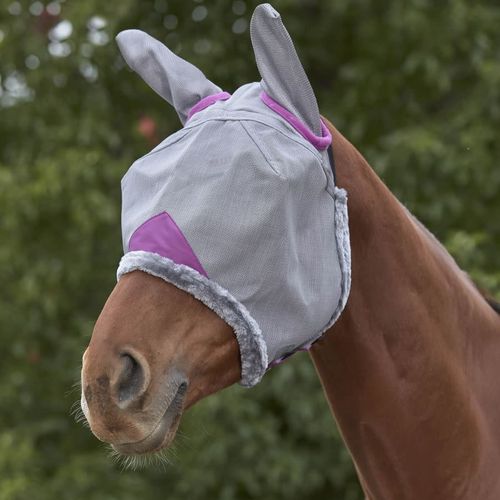 Weatherbeeta Comfitec Deluxe Durable Mesh Mask w/Ears - Grey/Purple
