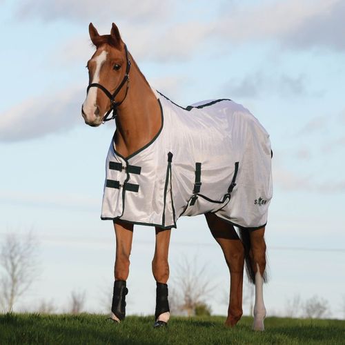 Saxon Mesh w/Gusset Belly Wrap Standard Neck - White/Hunter