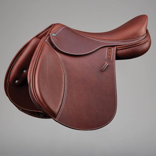 Crosby Equitation Solid Close Contact Jump Saddle - Oiled Cognac