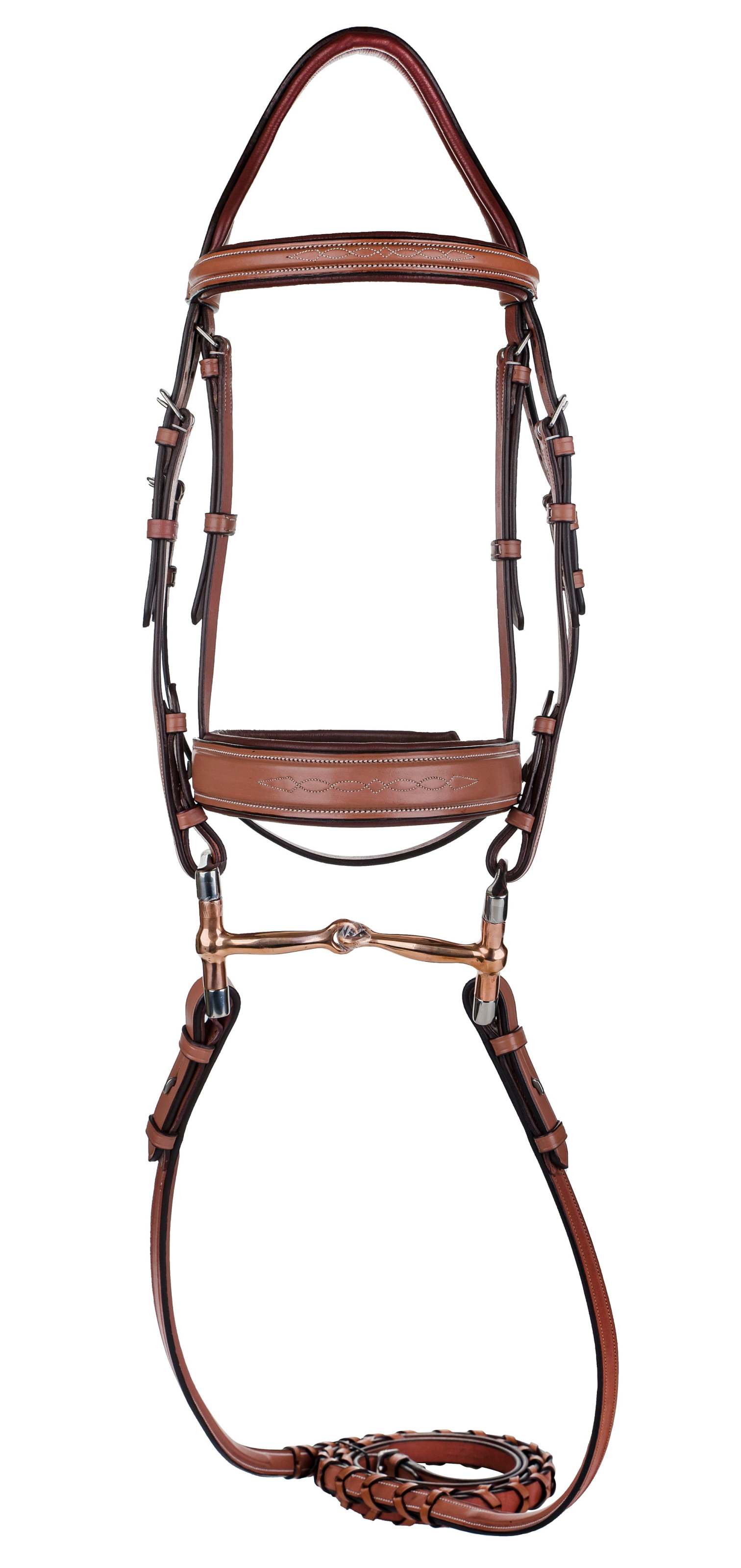 Full Size,... Aramas Fancy Stitched Mild Square Raised Bridle with Reins 