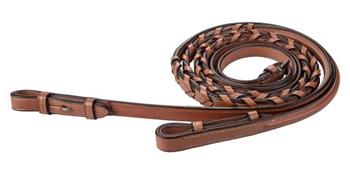 Henri de Rivel Laureate Fancy Stitched Raised Laced Reins - Oakbark