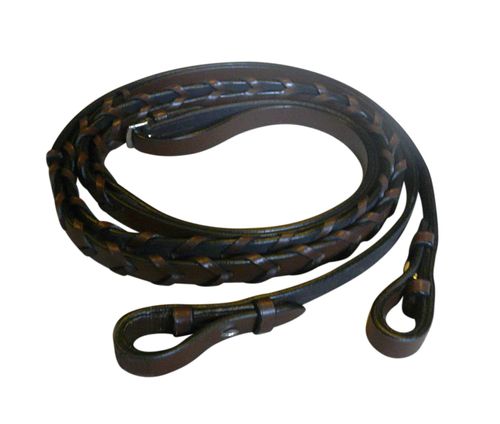 Henri de Rivel Advantage Extra Long Flat Laced Reins - Australian Nut