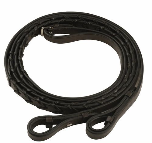 Henri de Rivel Advantage Extra Long Flat Laced Reins - Havana