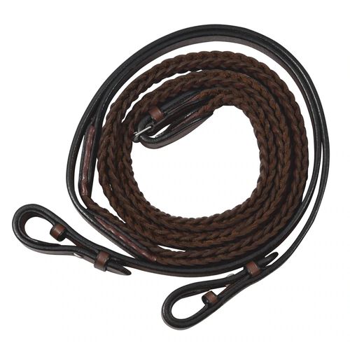 Henri de Rivel Advantage Plaited Reins - Australian Nut