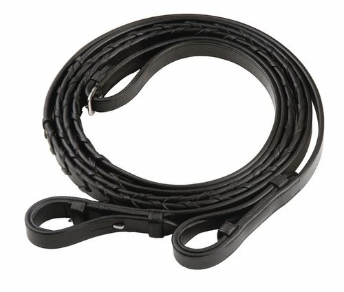 Henri de Rivel Advantage Extra Long Flat Laced Reins - Black