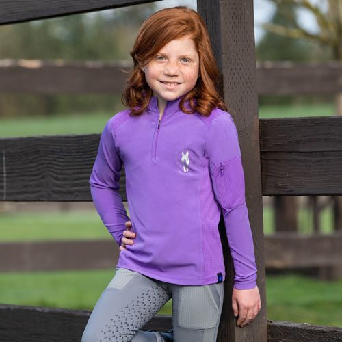 Irideon Kids' Luna Coolstretch Long Sleeve Jersey - Purple Hibiscus