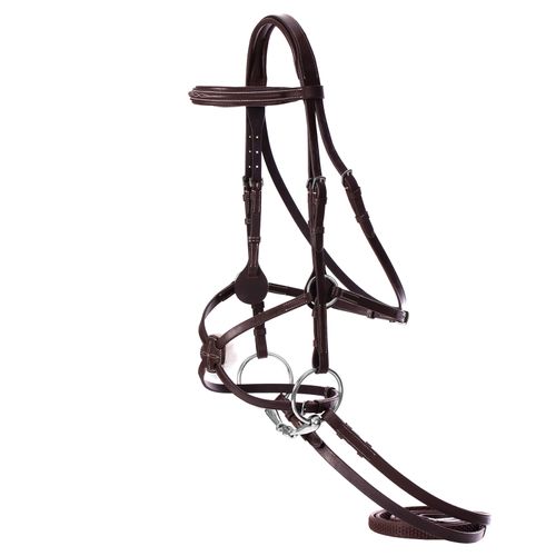 Equinavia Saga Fancy Stitched Figure 8 Bridle w/Reins - Chocolate Brown